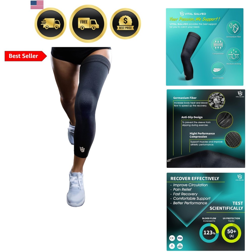 Vital Salveo -Germanium Recovery Compression Sports Full Leg Sleeve Length Th…