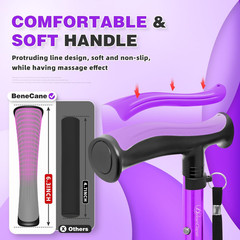 Walking Cane for Seniors Lightweight Adjustable Collapsible Sturdy with Soft TPR