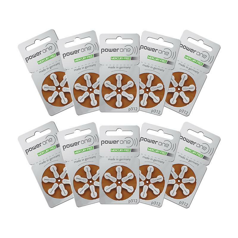 PowerOne Hearing Aid Batteries PR41, p312, SIZE 312 (30 – 120 Batteries)