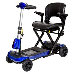 Drive Medical ZooMe Auto-Flex Folding Travel Scooter, Blue