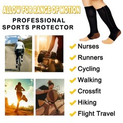 Zipper Compression Socks Women & Men Calf Knee High 15-20mmHg Open Toe Compressi