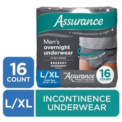 Men’s Overnight Incontinence Underwear Large Extra Large Ultimate Absorbency 16