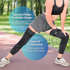 Caspe Full Leg Compression Sleeve for Men & Women Strap Sport Joint Pain Relief
