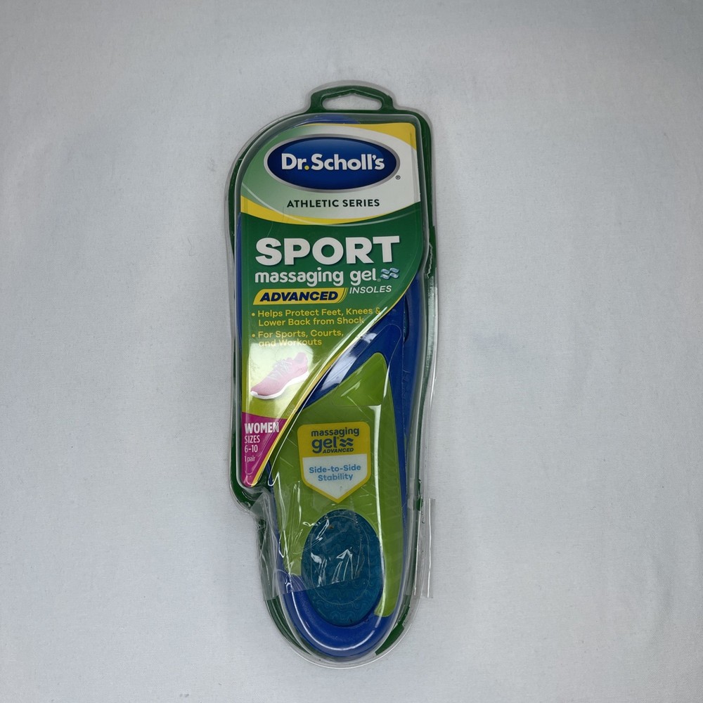 Dr Scholls Sport Massaging Gel Advanced Shoe Insoles Womens Size 6-10 Athletic