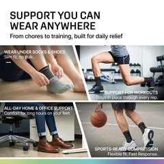 Modvel Foot & Ankle Brace Socks for Sprained Compression Small, A Black