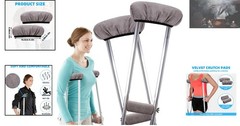 4 Pcs Grey Crutches Padding Set – Cushioned Comfort for Armpits & Hands