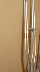 Crutch, Walker, Wheelchair Mobility Equipment Silver Black Aluminum Plastic