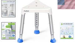 Space-Saving Triangular Shower Chair – Adjustable & Non-Slip for 400 lbs Safety