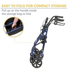 Drive Medical Four Wheel Rollator Rolling Walker with Fold Up Removable Back Sup