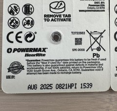 40 Count Powermax NEW HearRite USA 312 Hearing Aid Batteries Brown Tab EXP 8/25