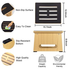 Step Stool 450 LBS Capacity Non-Slip Rubber Surface for Adults Seniors – Indoor