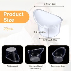 20 Packs of 5 ml Disposable Eyes Washes Cups, Portable Plastic Measuring Cups…