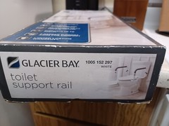 Glacier Bay Toilet Support Rail Adjustable Grab Bar White 1005 152 297 New