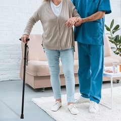 Adjustable Height Folding Cane Lightweight Portable with Wrist Strap Black