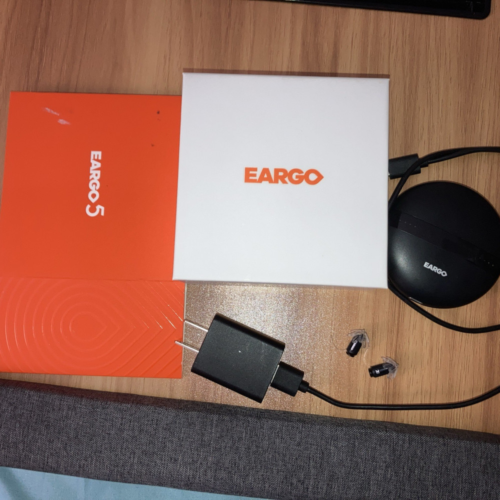 Eargo 5 Hearing Aid, Self-Fitting, Water-Resistant Parts Only Not tested