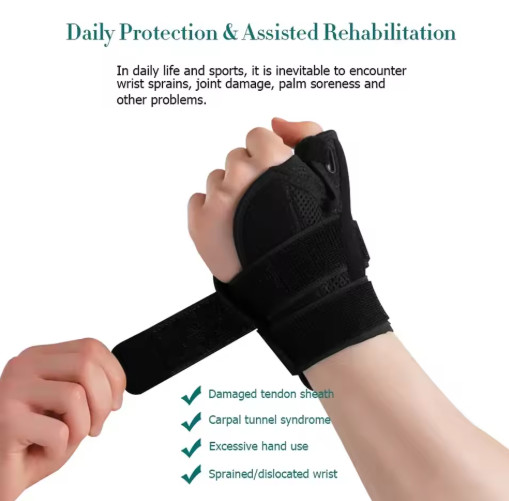 1Pcs Thumb Wrist Support Brace Carpal Tunnel Sprain Splint Arthritis Left Right