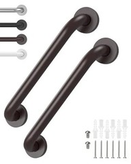 2 Pack 12 Inch Oil Rubbed Bronze Shower Grab Bars for Seniors with Screws