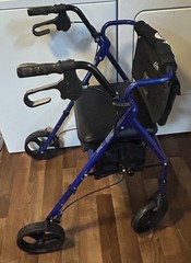 Drive Medical Hugo Elite Rollator Walker with Seat Backrest and Basket Blue