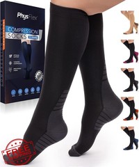 PhysFlex Compression Socks Black Small/Medium