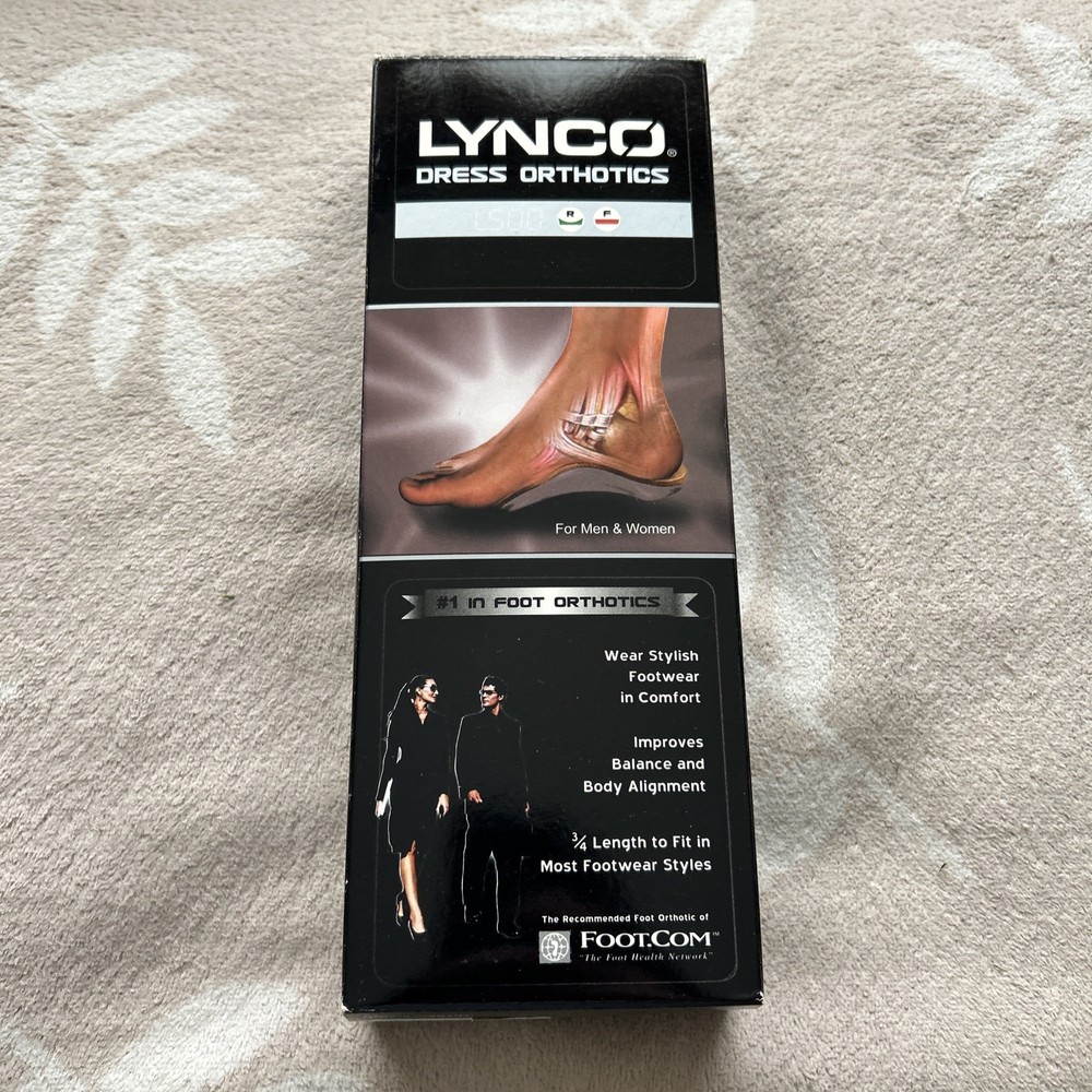 Aetrex Lynco Foot Orthotics 3/4 Insoles For Mens Dress Shoes L500 Size 9