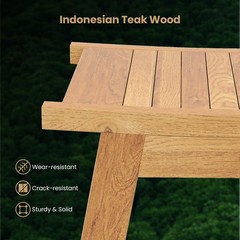 20″ Teak Wood Shower Bench w/Storage Shelf Adjustable & Anti-slip Foot Pads