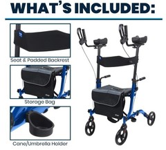 Mobility Upright Walker with Seat, for Seniors, Women – Stand Up Rollator