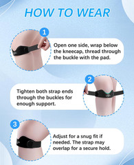 Silicone Patellar Tendon Support Strap 2 Pack, Adjustable Patella Bands