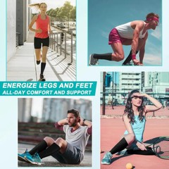 3 Pair Zippered Compression Socks 20-30mmHg Men Women Graduated Support Stocking
