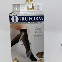TRUFORM Lites Ladies‘ Sheer Knee High 8-15mmHg (Beige) Large 1763 New