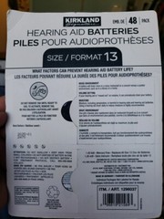 Pack of 40 Size 13 Kirkland Signature Hearing Aid Zinc-Air Batteries Exp 01/2025
