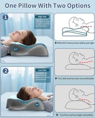 Cervical Neck Pillow for Pain Relief – Ergonomic Side Sleeper Pillow for Neck…