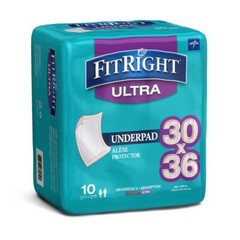 FitRight Underpads, 30″ x 36″, Peach, Bag of 10