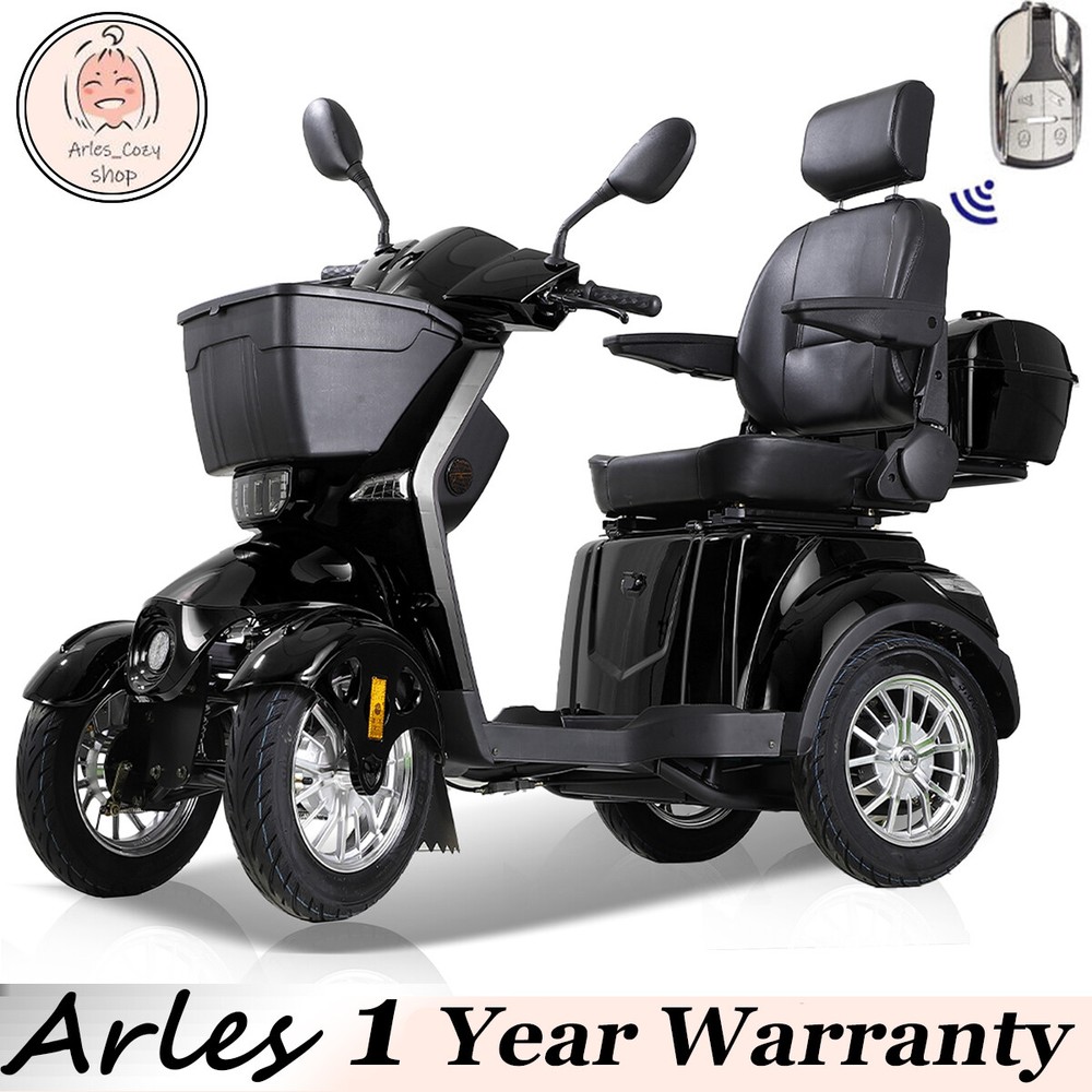 Heavy Duty 4-Wheel Mobility Scooters 31 Miles 3-Speed 800W 500lbs Capacity