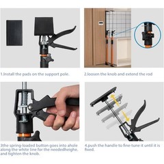 2PK Steel Telescopic Adjustable 3rd Hand Support System Supports up to 154 lbs