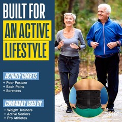 FlexGuard Support Back Brace – Medium/Large (Pack of 1), Black