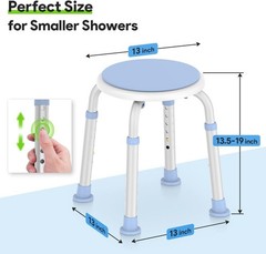 360 Rotating Swivel Shower Seat – Adjustable Seat for Tub & Small Bathtub – 3…