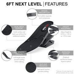 6FT CLUB Height Increase Insole 1.75 inch Taller Adjustable Invisible Shoe Lift