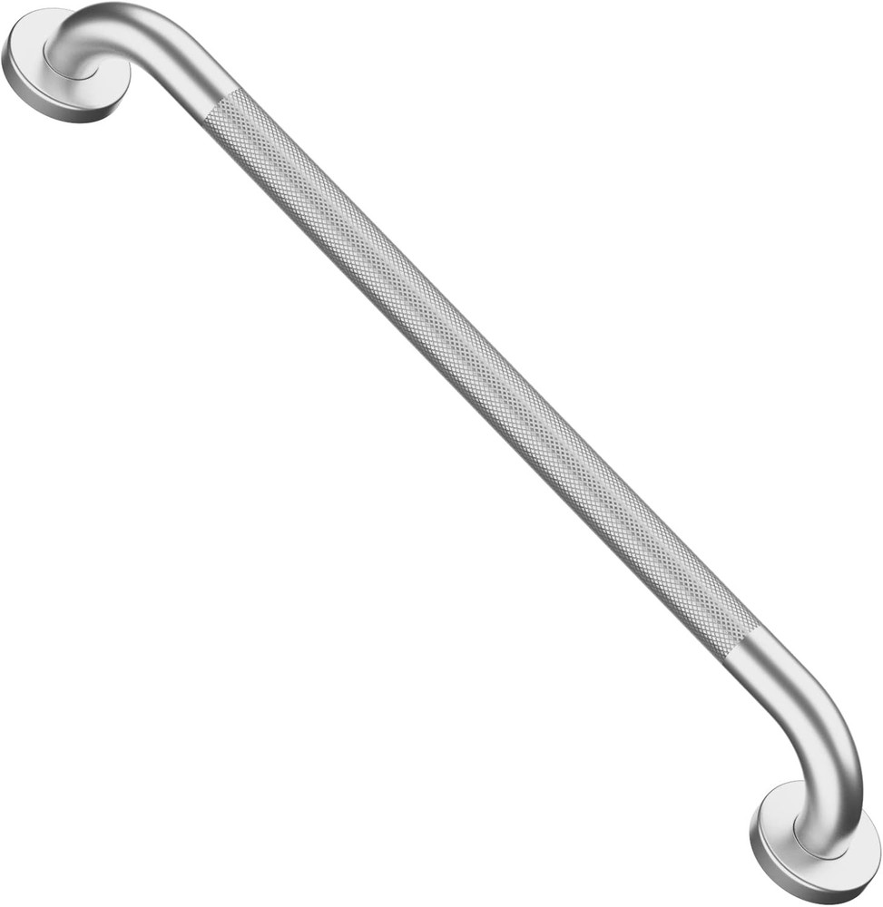 Satin Brushed Nickel Shower Grab Bars 24 Inch w/Anti-Slip knurled Grip
