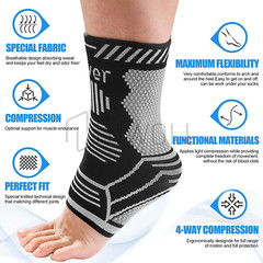 Ankle Brace Support Compression Sleeve Plantar Fasciitis Pain Relief Foot Wrap