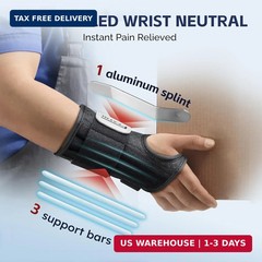 FEATOL 2 Pack Carpal Tunnel Wrist Brace For Work With Wrist Splint, 6.5“ Hand B