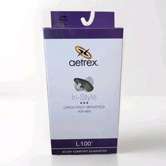 AETREX L100 Men’s In-Style Lynco Orthotics CUPPED Med/High Arch Support Size: 9