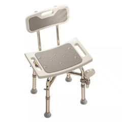 16.5 In. W Adjustable Height Aluminum Shower Chair in Gray for Elderly and Disab