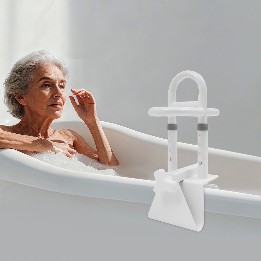 300LBS Safety Rail Triple Handle, Adjustable Bathtub Safety Rail for Seniors