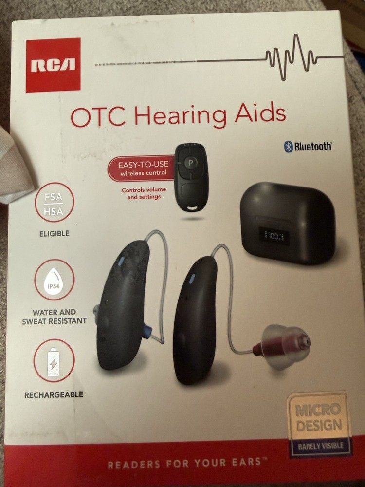 RCA OTC Hearing Aids FSA HSA Eligible Rechargeable Bluetooth Wireless Remote New