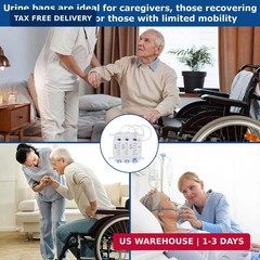 3 Pcs Catheter Bags,Premium Easy-Tap Leg Bag Urinary Drainage Bag | 500ml Leg Ba