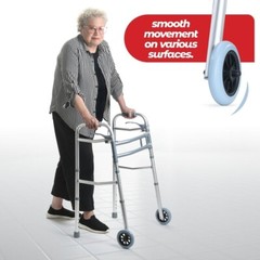Walker with Wheels, Adjustable Walker, Folding Walker with Arm Support Walker