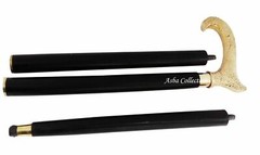 Brass Antique Designer Black Head Handle Wooden Vintage Walking Cane Style Stick