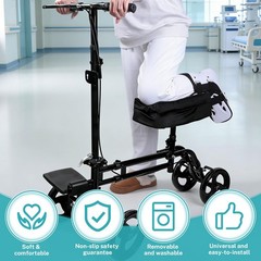 Knee Scooter Pad Cover with 2.6-inch Removable, Highly Resilient Black
