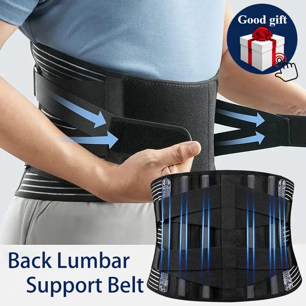 Lower Back Support Brace Adjustable Lumbar Work Belt for Pain Relief Men Women