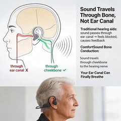Bone conduction Waterproof hearing aid Rechargeable Long battery for the Elderly
